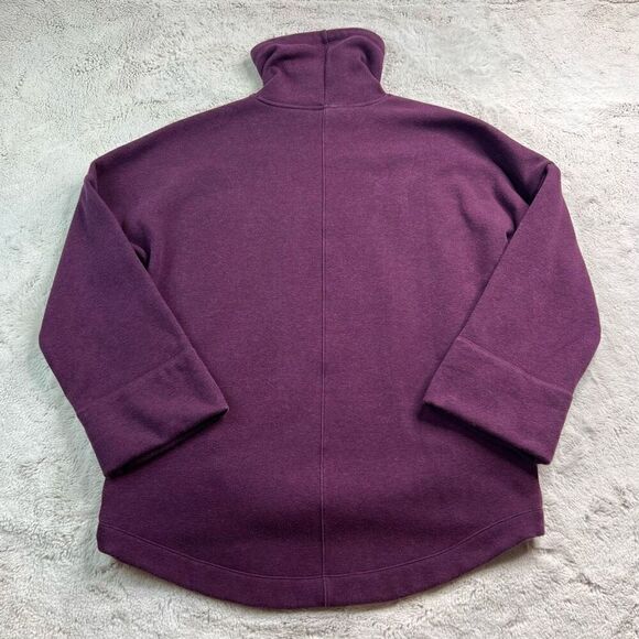 Athleta Sweater Womens Size Small Cozy Karma Funnel Neck Sweatshirt Burgundy - Picture 8 of 9